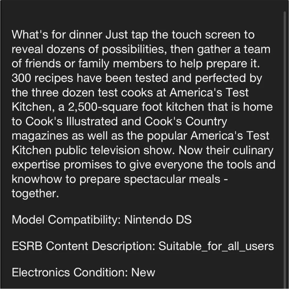 Nintendo DS America's Test Kitchen: Let's Get Cooking